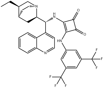 3-[[3,5-bis(trifluoromethyl)phenyl]amino]-4-[[(9R)-10,11-dihydrocinchonan9-yl]amino]-3-Cyclobutene-1,2-dione Structure