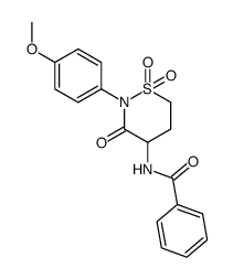 4-benzoylamino-2-(4-methoxy-phenyl)-1,1-dioxo-1λ6-[1,2]thiazinan-3-one结构式