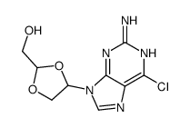 4-(2-amino-6-chloro-9H-purin-9-yl)-1,3-dioxolane-2-methanol结构式