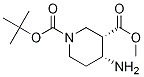 顺式-1-BOC-4-氨基哌啶-3-甲酸甲酯结构式