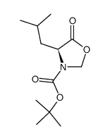 (4S)-N-(tert-butyloxycarbonyl)-4-isobutyl-1,3-oxazolidin-5-one结构式