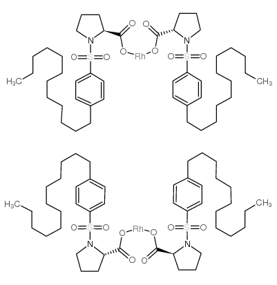 四[[S]-(-)-N-(对十二烷基苯基磺酰基)脯氨酸]铑(II)Rh2(S-DOSP)4结构式
