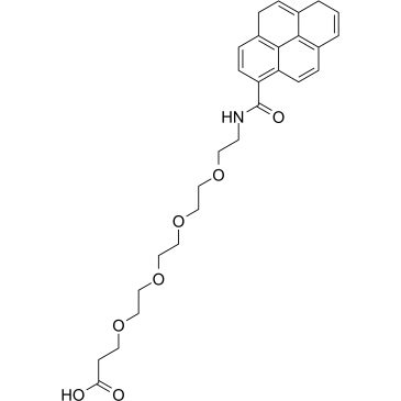 Pyrene-amido-PEG4-CH2CH2COOH结构式