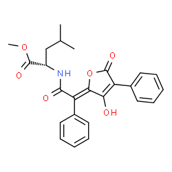 N-[(3-Hydroxy-5-oxo-4-phenylfuran-2(5H)-ylidene)phenylacetyl]-L-leucine methyl ester Structure