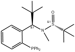 [S(R)]-N-[(1R)-1-[2-(二苯基膦基)苯基]-2,2-二甲基丙基]-N,2-二甲基-2-丙烷亚磺酰胺结构式