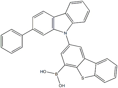 2-(2-phenyl-9H-carbazol-9-yl)dibenzo[b,d]thiophen-4-ylboronic acid Structure