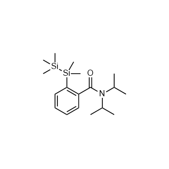 N,N-二异丙基-2-(1,1,2,2,2-五甲基二硅烷基)苯甲酰胺结构式