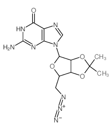 [2-(2-amino-6-oxo-3H-purin-9-yl)-7,7-dimethyl-3,6,8-trioxabicyclo[3.3.0]oct-4-yl]methylimino-imino-azanium结构式