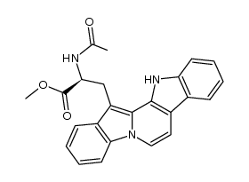 (S)-methyl 2-acetamido-3-(12H-pyrido[1,2-a:3,4-b']diindol-13-yl)propanoate结构式