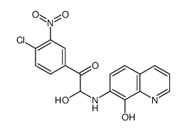 1-(4-chloro-3-nitrophenyl)-2-hydroxy-2-[(8-hydroxyquinolin-7-yl)amino]ethanone Structure