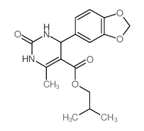 2-methylpropyl 4-(1,3-benzodioxol-5-yl)-6-methyl-2-oxo-3,4-dihydro-1H-pyrimidine-5-carboxylate结构式