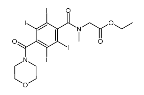 N-methyl-N-[2,3,5,6-tetraiodo-4-(morpholine-4-carbonyl)-benzoyl]-glycine ethyl ester Structure