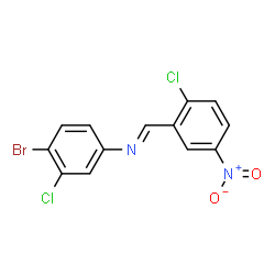 (4-bromo-3-chlorophenyl)(2-chloro-5-nitrobenzylidene)amine Structure