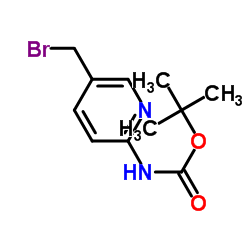 (5-溴甲基吡啶-2-基)氨基甲酸叔丁酯结构式