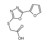 {[5-(2-呋喃基)-1,3,4-恶二唑-2-基]硫基}乙酸结构式