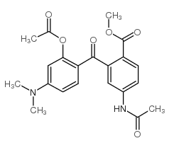 5-乙酰氨基-2-乙酰氧基-4-二甲基氨基-2-甲氧基羰基-苯甲酮结构式