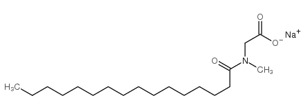 N-甲基-N-(1-氧代十六烷基)氨基乙酸钠结构式