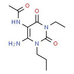 Acetamide,N-(6-amino-3-ethyl-1,2,3,4-tetrahydro-2,4-dioxo-1-propyl-5-pyrimidinyl)-结构式
