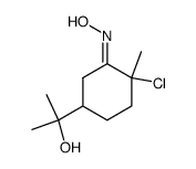 2-chloro-5-(2-hydroxypropan-2-yl)-2-methylcyclohexan-1-one oxime结构式