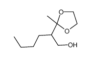 2-(2-Methyl-1,3-dioxolan-2-yl)-1-hexanol结构式