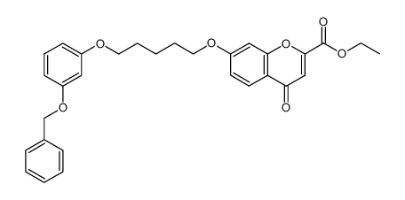 7-[5-(3-benzyloxy-phenoxy)-pentyloxy]-4-oxo-4H-chromene-2-carboxylic acid ethyl ester Structure