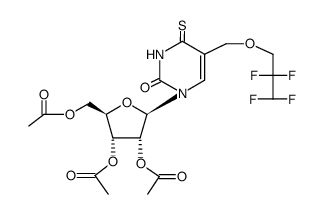 O2',O3',O5'-triacetyl-5-(2,2,3,3-tetrafluoro-propoxymethyl)-4-thio-uridine结构式