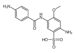 2-amino-5-[(4-aminobenzoyl)amino]-4-methoxybenzenesulfonic acid Structure