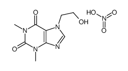 7-(2-hydroxyethyl)-1,3-dimethylpurine-2,6-dione,nitric acid Structure