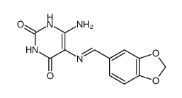 6-amino-5-benzo[1,3]dioxol-5-ylmethyleneamino-1H-pyrimidine-2,4-dione结构式