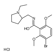 3-bromo-N-[[(2R)-1-ethylpyrrolidin-1-ium-2-yl]methyl]-2,6-dimethoxybenzamide,chloride Structure