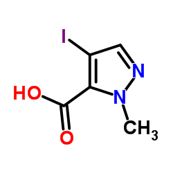 4-Iodo-1-methyl-1H-pyrazole-5-carboxylic acid structure