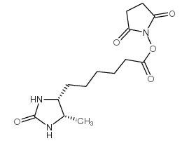 2,5-二氧代吡咯烷-1-基6-(4R,5S)-5-甲基-2-氧代咪唑烷-4-基)己酸酯结构式