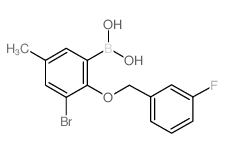 3-溴-2-(3'-氟苄氧基)-5-甲基苯基硼酸结构式