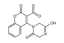 1-(3-nitro-2-oxochromen-4-yl)piperazine-2,5-dione Structure