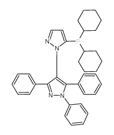 5-(二环己基膦)-1',3',5'-三苯基-[1,4']-双-1H-吡唑结构式