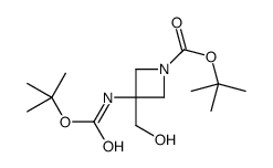 3-{[[(叔丁氧基)羰基]氨基} -3-(羟甲基)氮杂环丁烷-1-羧酸叔丁酯结构式