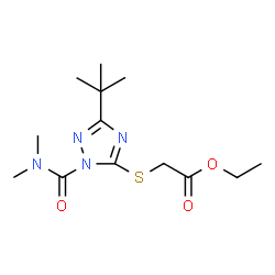 1-(N,N-dimethylcarbamoyl)-3-tert-butyl-5-carbethoxymethylthio-1H-1,2,4-triazole结构式