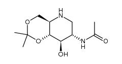 2-acetamido-1,2,5-trideoxy-1,5-imino-4,6-O-isopropylidene-D-glucitol结构式