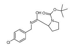 (R)-2-(4-氯苄基氨基甲酰)吡咯烷-1-羧酸叔丁酯结构式