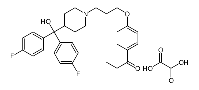1-[4-[3-[4-[bis(4-fluorophenyl)-hydroxymethyl]piperidin-1-yl]propoxy]phenyl]-2-methylpropan-1-one,oxalic acid Structure