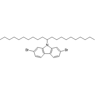 2,7-二溴-9-(1-癸基十一烷基)-9H-咔唑结构式