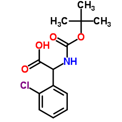 (R)-2-((叔丁氧羰基)氨基)-2-(2-氯苯基)乙酸结构式