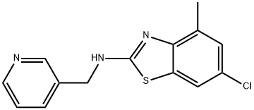 6-氯-4-甲基-N-(吡啶-3-基甲基)苯并[D]噻唑-2-胺结构式