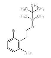 3-溴-2-[2-[[(1,1-二甲基乙基)二甲基甲硅烷基]氧基]乙基]苯胺结构式