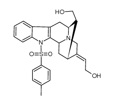 (E)-2-((10R,11S,11aS)-11-(hydroxymethyl)-5-tosyl-10,11,11a,12-tetrahydro-6,10-methanoindolo[3,2-b]quinolizin-9(5H,6H,8H)-ylidene)ethanol结构式