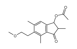 3-acetoxy-6-(β-methoxy)ethyl-2,5,7-trimethyl-1-indanone结构式