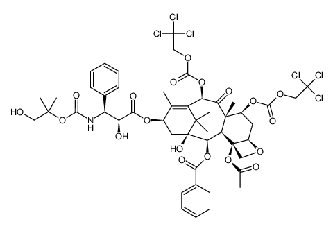 N-脱BOC-N-羟基BOC-7,10-O-双(三氯乙氧羰基)紫杉萜结构式