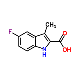 5-氟-3-甲基-1H-吲哚-2-羧酸结构式