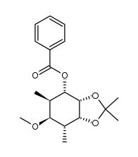 1-O-benzoyl-4,6-deoxy-4,6-dimethyl-5-O-methyl-2,3-O-(1-methylethylidene)-D-allo-inositol Structure