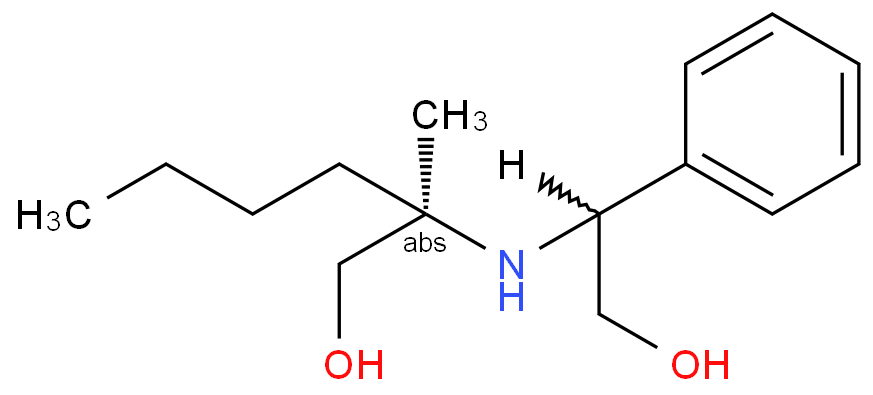 (R)-2-(((R)-2-Hydroxy-1-phenylethyl)amino)-2-methylhexan-1-ol Structure